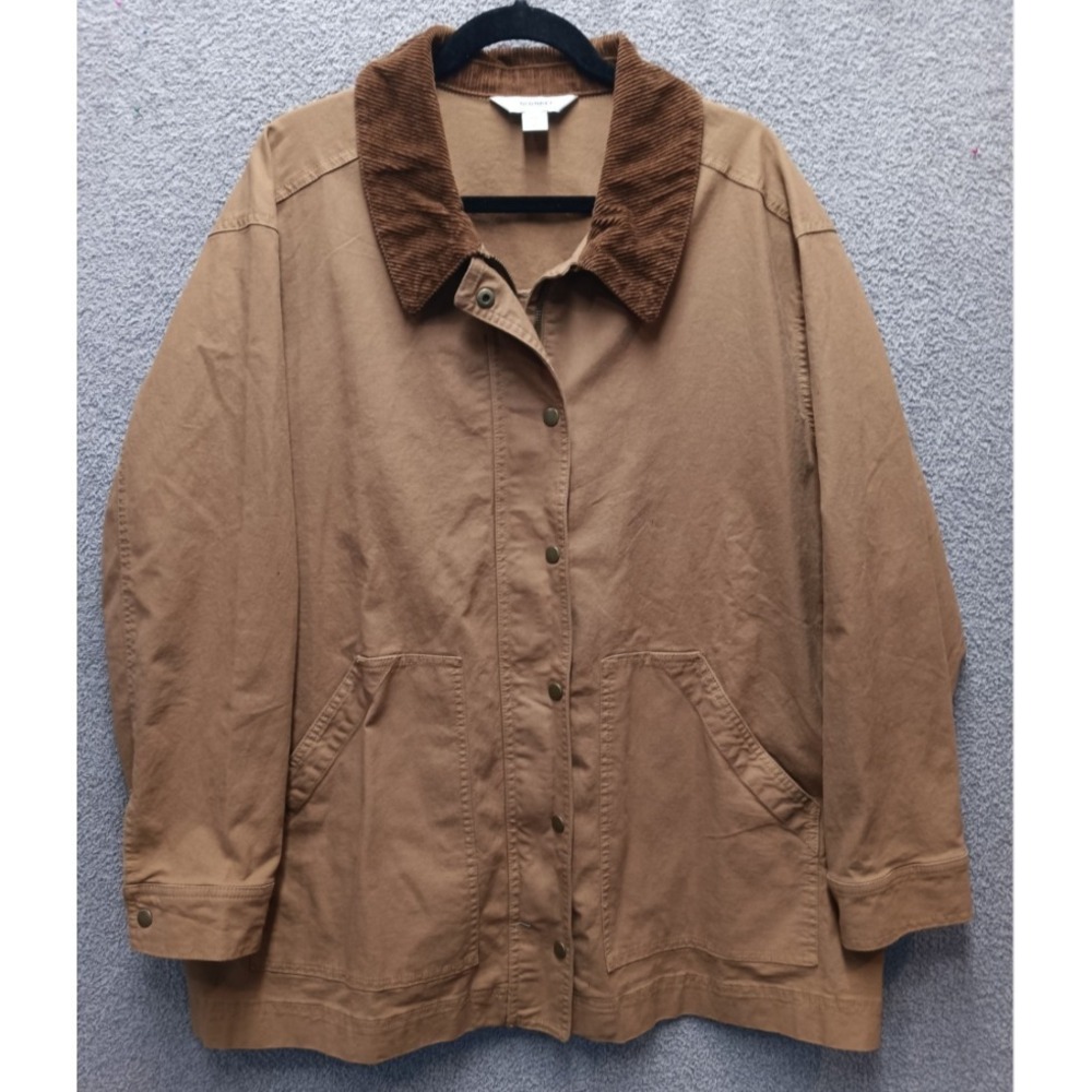Brown Barn Jacket Corduroy Collar Utility Chore Coat Workwear XXL Rustic Outdoor